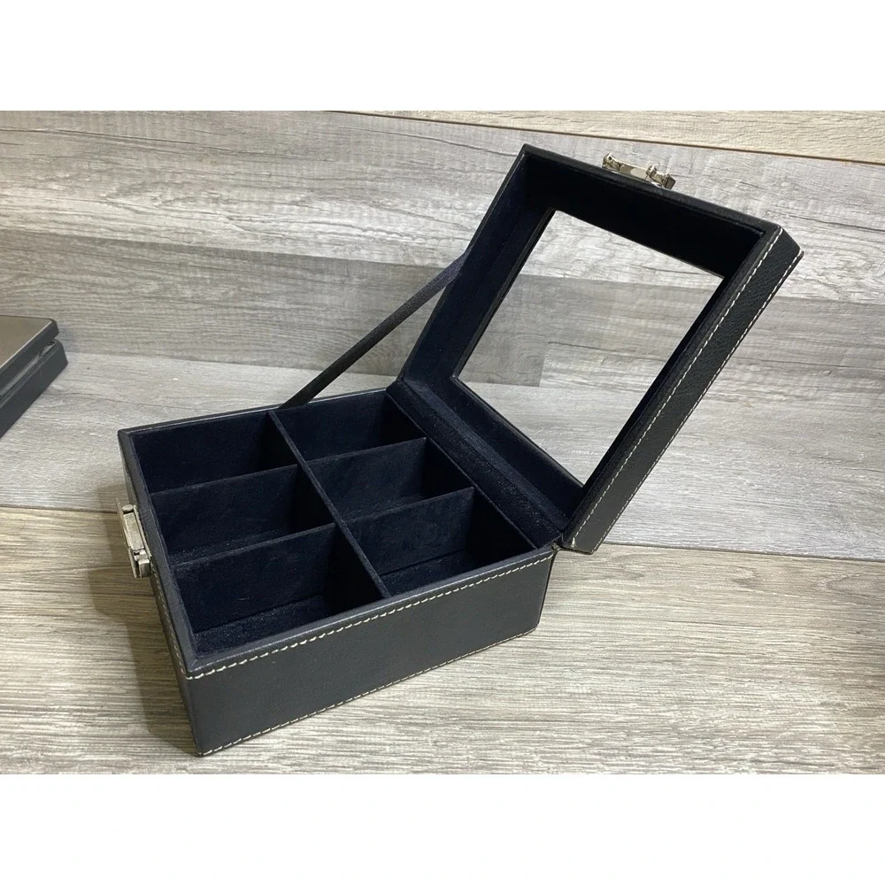 Fossil Watch Display Case Jewelry Box Organizer Storage Container Holder Black